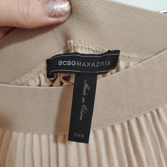 BCBGMaxAzria Estel Maxi Pleated Maxi Skirt Bare Pink XXS - Picture 7 of 9